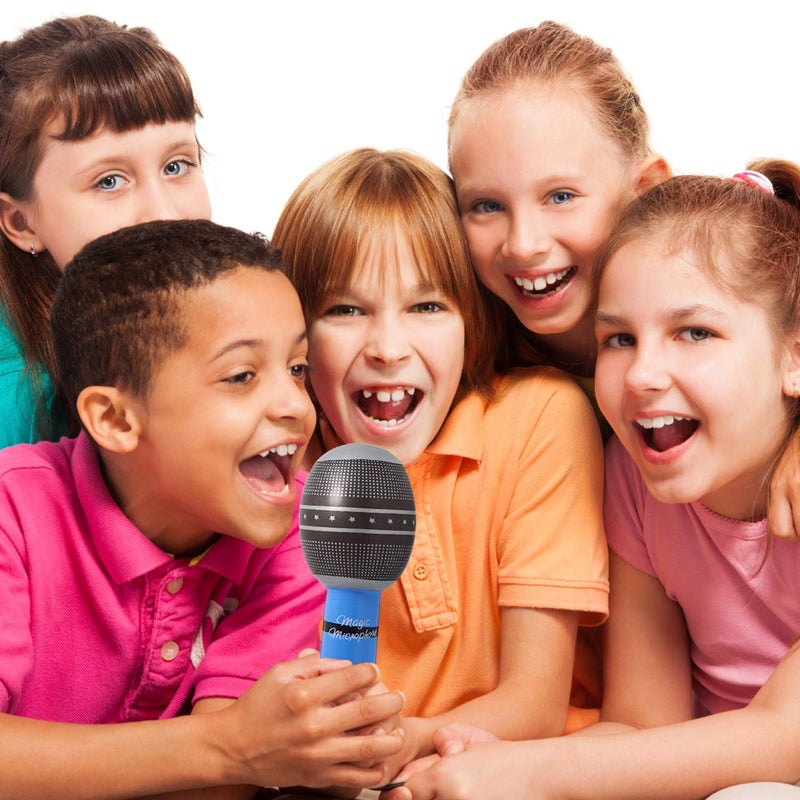 Novelty Place 12-Piece Inflatable Microphones - Assorted Colors, Giant Blow-Up Rock Star Microphones for 80s, 90s Musical Concert Party Favors (10 Inches) - Image 4